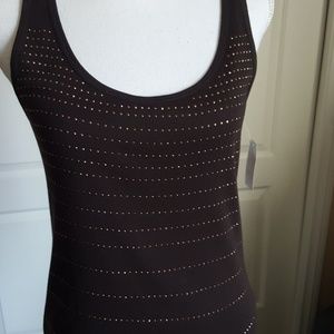 Brown with gold accents